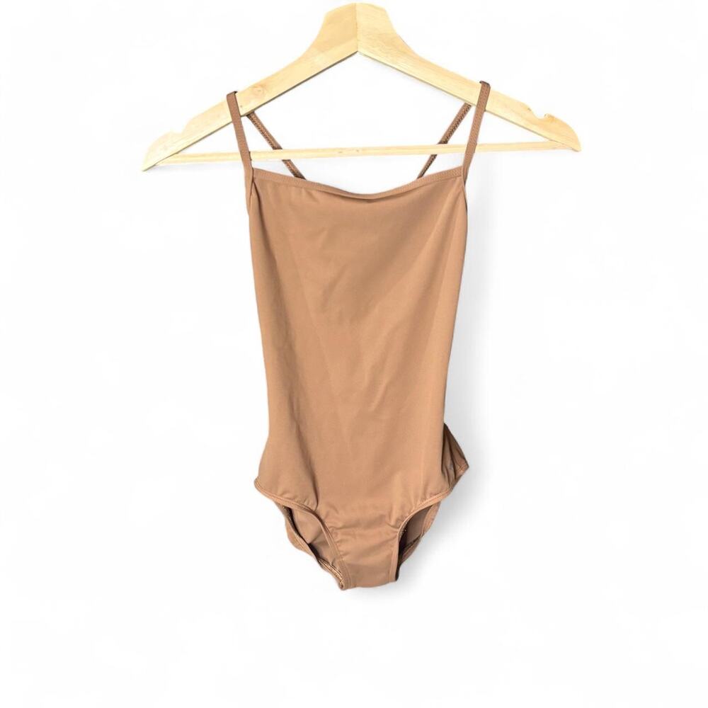 Mariia Crown Nude Camisole Dance Leotard Womens Small Tan Bare Bodysuit MTB208